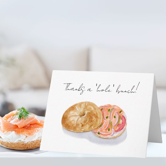 Wasserfarbene handlackierte Bagel mit Lachs Karte