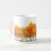 Wasserfarbene Herbstbäume in einer Reihe Kaffeetasse (Vorderseite Links)