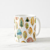 Wasserfarbene Herbstbäume, nahtloses Muster. Kaffeetasse (VorderseiteRechts)