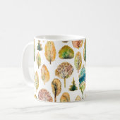 Wasserfarbene Herbstbäume, nahtloses Muster. Kaffeetasse (Vorderseite Links)