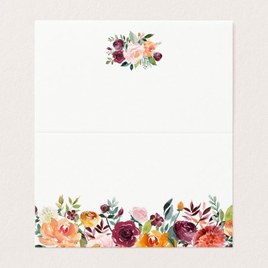 Wasserfarbene Herbstblüten Blütenhochzeit (Außenseite Aufgefaltet)