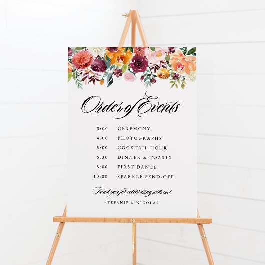 Wasserfarbene Herbstblüten Reihenfolge der Veranst Poster