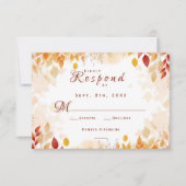 Wasserfarbene Herbstlaube Rustikale Hochzeit RSVP Karte (Vorderseite)