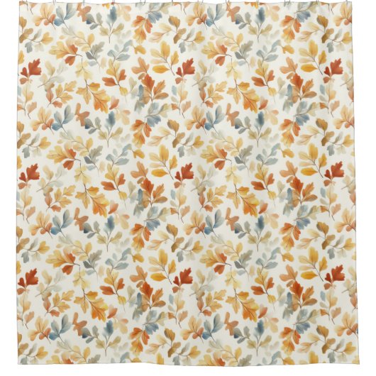 Wasserfarbene Herbstleaves - Gemütliche Herbstland Duschvorhang (Vorderseite)
