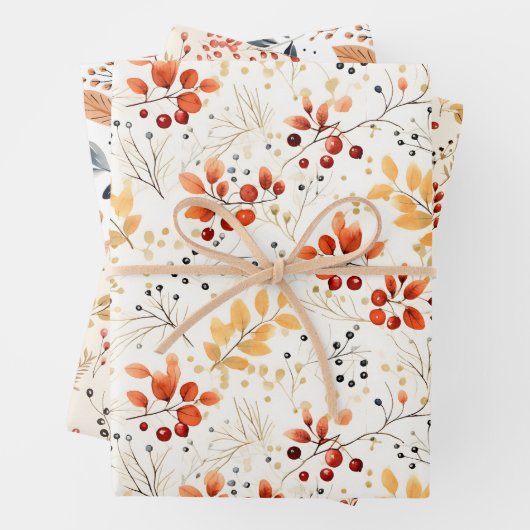 Wasserfarbene Herbstleaves - sanfter Fall Elegante Geschenkpapier Set (Beispiel)