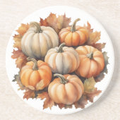 Wasserfarbene Herbstpumpen mit Blätter Getränkeuntersetzer (Vorne)