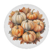 Wasserfarbene Herbstpumpen mit Blätter Schneidebrett (Vorderseite)