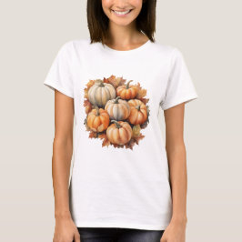 Wasserfarbene Herbstpumpen mit Blätter T-Shirt