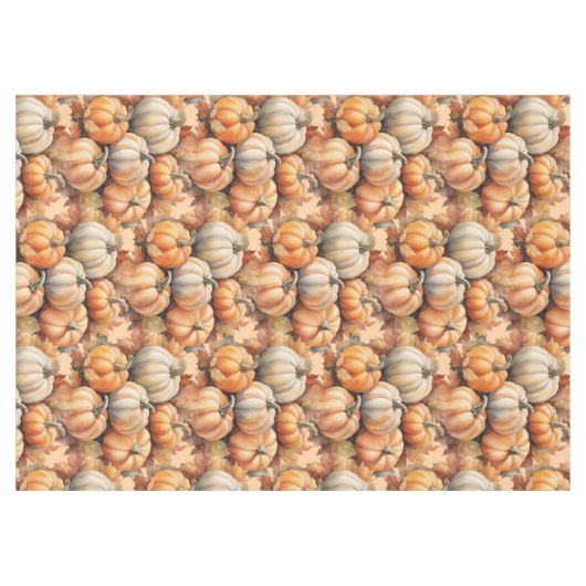 Wasserfarbene Herbstpumpen mit Blätter Tischdecke (Vorderseite (Horizontal))