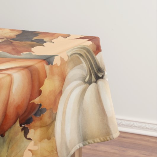 Wasserfarbene Herbstpumpen mit Blätter Tischdecke (Beispiel)