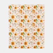 Wasserfarbene Herbstpumpen und Sonnenblumenmuster Fleecedecke (Vorderseite)