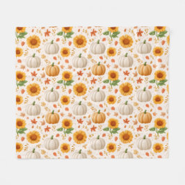 Wasserfarbene Herbstpumpen und Sonnenblumenmuster Fleecedecke