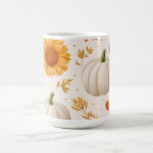 Wasserfarbene Herbstpumpen und Sonnenblumenmuster Kaffeetasse (Mittel)