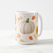 Wasserfarbene Herbstpumpen und Sonnenblumenmuster Kaffeetasse (VorderseiteRechts)