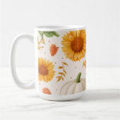 Wasserfarbene Herbstpumpen und Sonnenblumenmuster Kaffeetasse (Links)