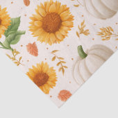 Wasserfarbene Herbstpumpen und Sonnenblumenmuster Seidenpapier (Detail)