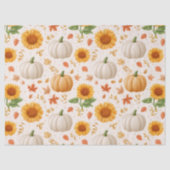 Wasserfarbene Herbstpumpen und Sonnenblumenmuster Seidenpapier (Vorderseite)