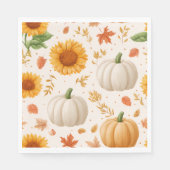 Wasserfarbene Herbstpumpen und Sonnenblumenmuster Serviette (Vorderseite)