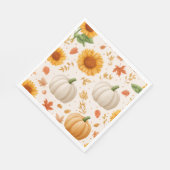 Wasserfarbene Herbstpumpen und Sonnenblumenmuster Serviette (Ecke)