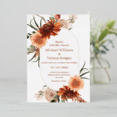 Wasserfarbene Herde Terracotta Hochzeit Folieneinladung (Stehend vorne)