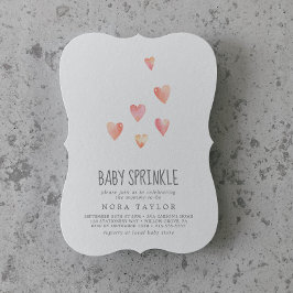 Wasserfarbene Herzen Girl Baby Sprinkle Einladung