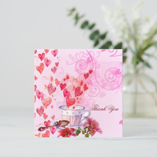 Wasserfarbene Herzen und Blume (Stehend Vorderseite)