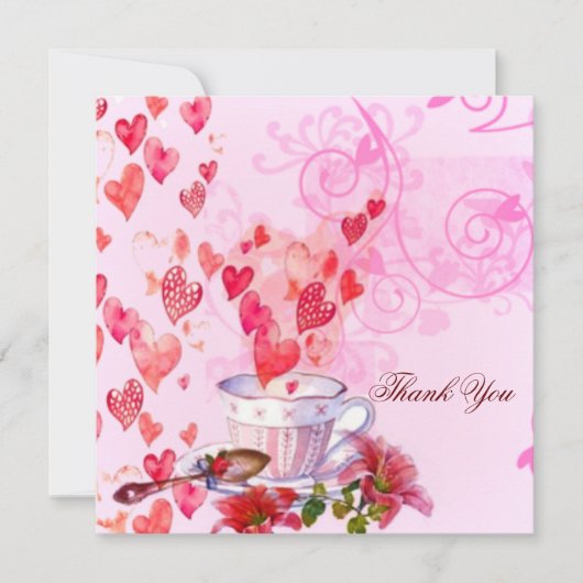 Wasserfarbene Herzen und Blume (Vorderseite)