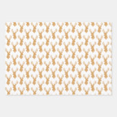 Wasserfarbene Hirschköpfe in verschiedenen Farben Geschenkpapier Set (Vorderseite)