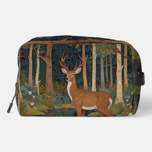 Wasserfarbene Hirschkunst Boho Wald Grüne Waschbeutel (Rückseite)