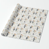 Wasserfarbene Hochzeit Blonde Braut Bräutigam Flor Geschenkpapier (Ungerollt)