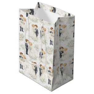 Wasserfarbene Hochzeit Blonde Braut Bräutigam Flor Mittlere Geschenktüte