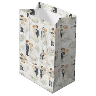Wasserfarbene Hochzeit Blonde Braut Bräutigam Flor Mittlere Geschenktüte