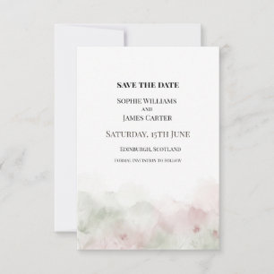 Wasserfarbene Hochzeit in Rosa Save The Date