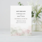 Wasserfarbene Hochzeit in Rosa Save The Date (Stehend Vorderseite)