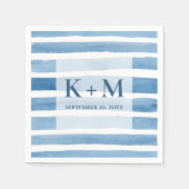 Wasserfarbene Hochzeit. Monogramm Serviette (Vorderseite)