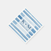 Wasserfarbene Hochzeit. Monogramm Serviette (Ecke)