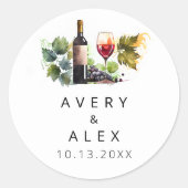 Wasserfarbene Hochzeit Runder Aufkleber (Vorderseite)