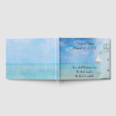 Wasserfarbene Hochzeits-Leuchtturm mit Möwen Gästebuch (Voll)