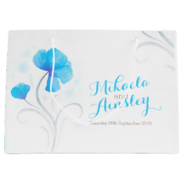 Wasserfarbene Hochzeitsbraue stöhnt blauen Namen G Große Geschenktüte