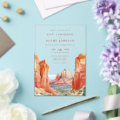 Wasserfarbene Hochzeitsdestination in der Wüstenbe Acryleinladungen (In Situ (Hochzeit))