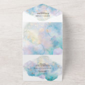 Wasserfarbene Hochzeitseinladung/uAwg/Speisekarte. All In One Einladung (Außenbereich)