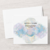 Wasserfarbene Hochzeitseinladung/uAwg/Speisekarte. All In One Einladung (Rückseite)