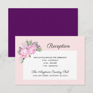 Wasserfarbene Hochzeitsempfangsfeier mit rosa Pfin Einladung