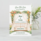 Wasserfarbene Hochzeitskarte Bühne Einladung (Stehend Vorderseite)