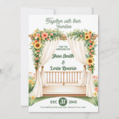 Wasserfarbene Hochzeitskarte Bühne Einladung (Rückseite)