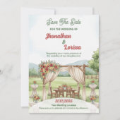 Wasserfarbene Hochzeitskarte Bühne Einladung (Vorderseite)