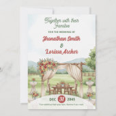 Wasserfarbene Hochzeitskarte Bühne Einladung (Rückseite)