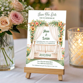 Wasserfarbene Hochzeitskarte Bühne Einladung