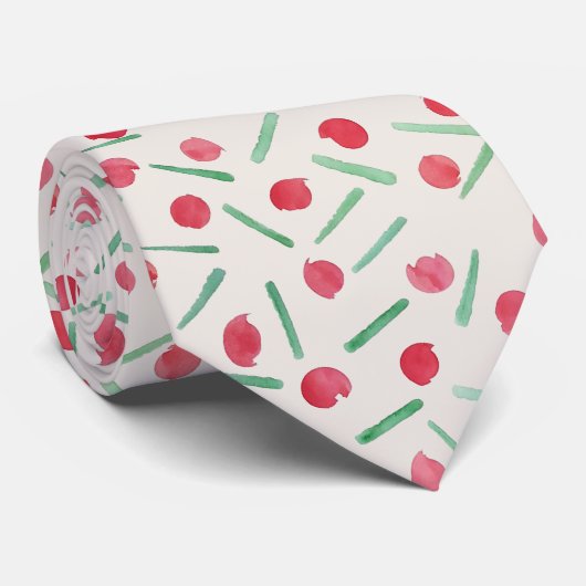 Wasserfarbene Holiday Candy Cane Krawatte (Gerollt)