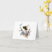 Wasserfarbene Honigbiene mit Blume BLANK Karte (Gelbe Blume)